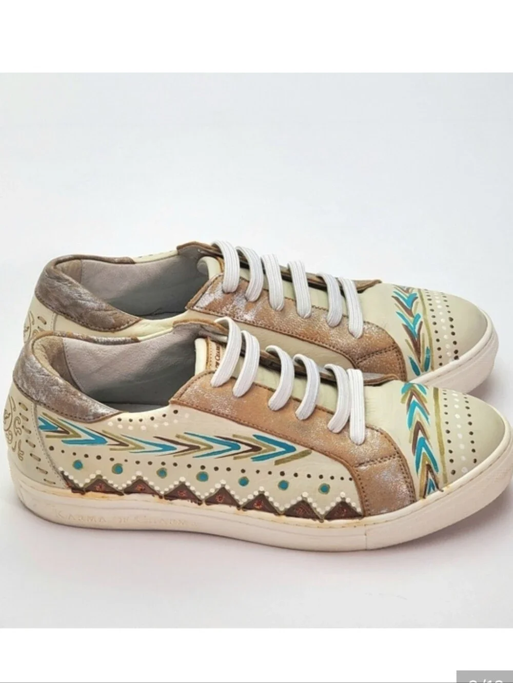 Karma Of Charme Naïf Hand Painted Leather Low Top Women Sneakers Sz 37 / US 6.5
